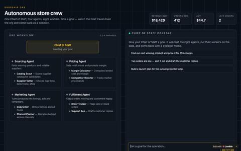 Dropship Ops — AI Chief of Staff, agents & workers — screenshot