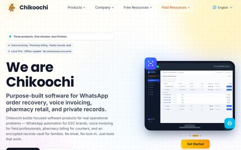 Chikoochi — Voice Invoicing, Pharmacy Billing & Family Records Vault — screenshot