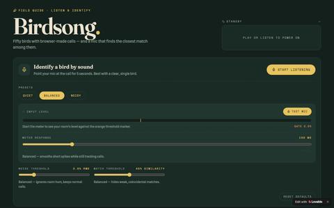 Birdsong — Listen & Identify 50 Birds — screenshot