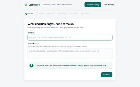 Choicease | AI-Assisted Decision-Making Tool — screenshot