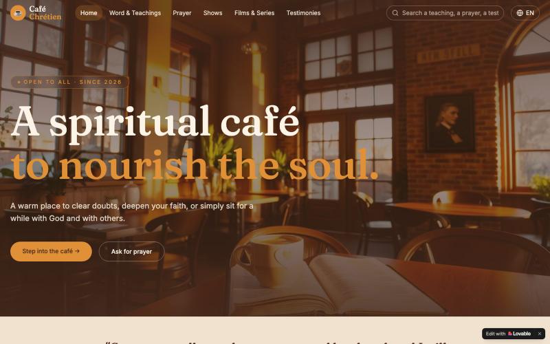 Café Chrétien — Un café spirituel pour nourrir l'âme — screenshot