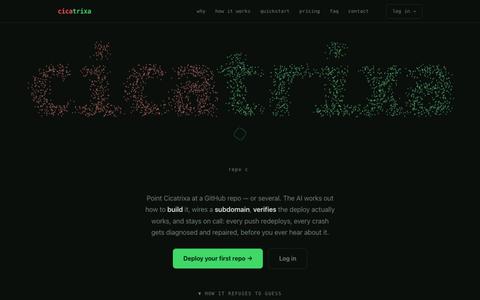 Cicatrixa — push a repo, get a healed, hosted app — screenshot