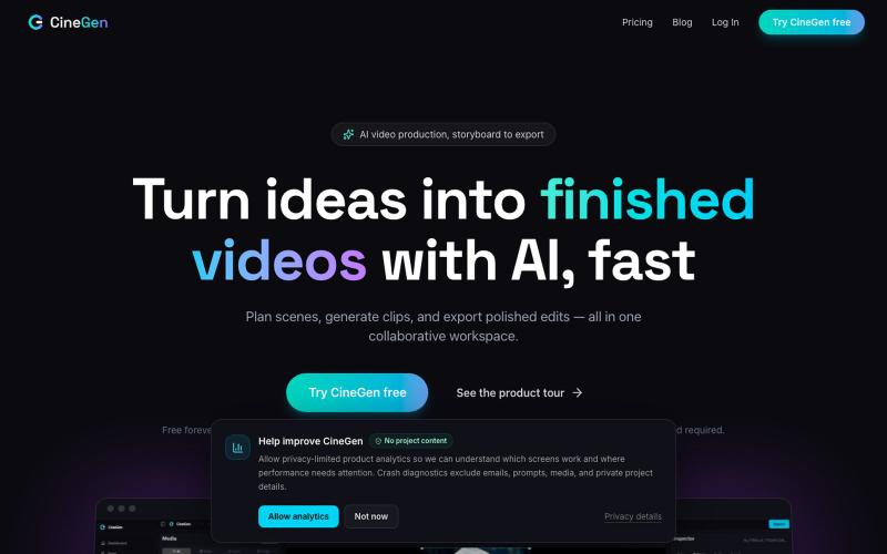 CineGen — AI Video Production Studio — screenshot