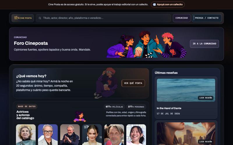 Cine Posta (Cineposta) | Reseñas cortas y sin chamuyo de películas — screenshot