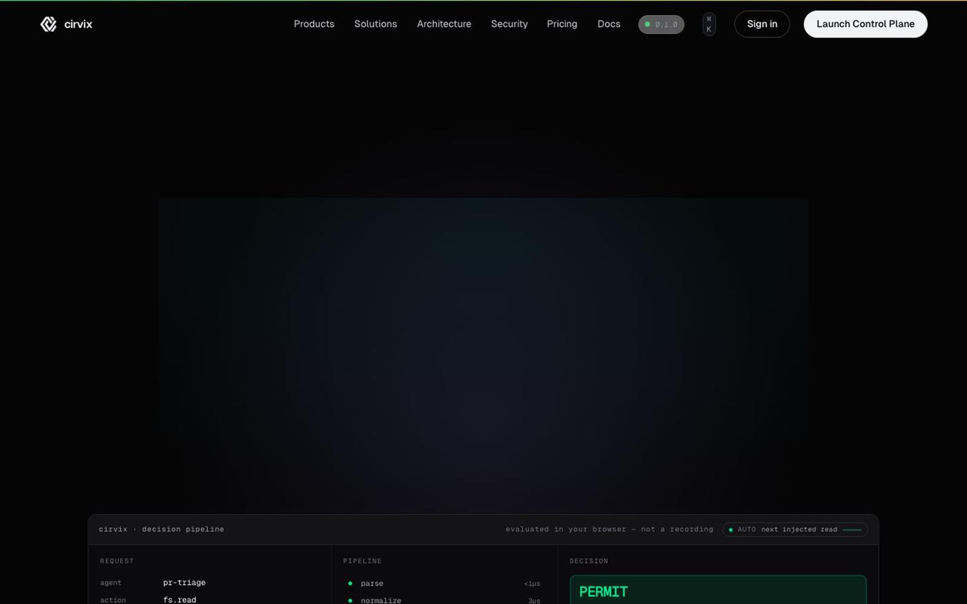 Cirvix AgentControl — Enterprise AI Control Plane — screenshot