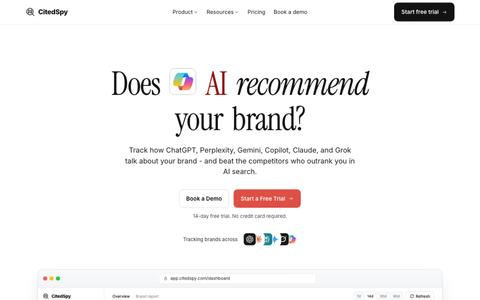 CitedSpy - Track your brand in ChatGPT, Perplexity, Gemini — screenshot