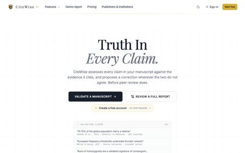 CiteWise - Truth In Every Claim — screenshot