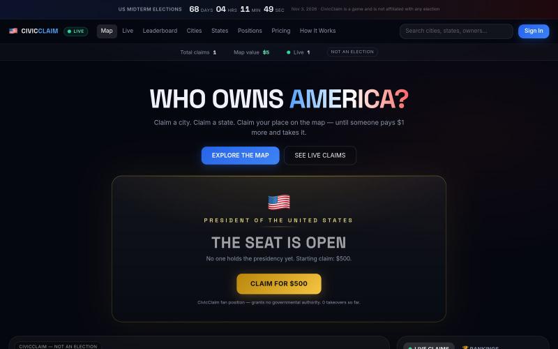CivicClaim — Who Owns America? — screenshot