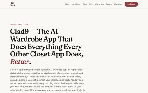 AI Wardrobe App & Daily Outfit Planner | Clad9 — screenshot