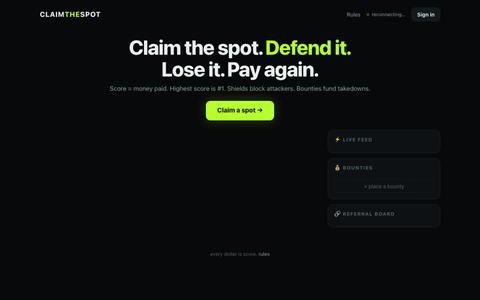 ClaimTheSpot — pay. rank. defend. — screenshot