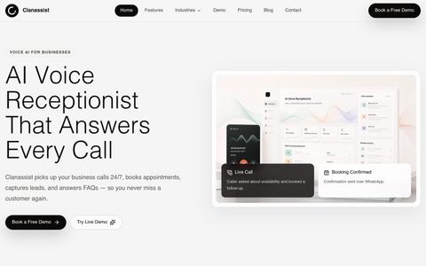 Clanassist | AI Voice Receptionist — Answer Every Call, 24/7 — screenshot
