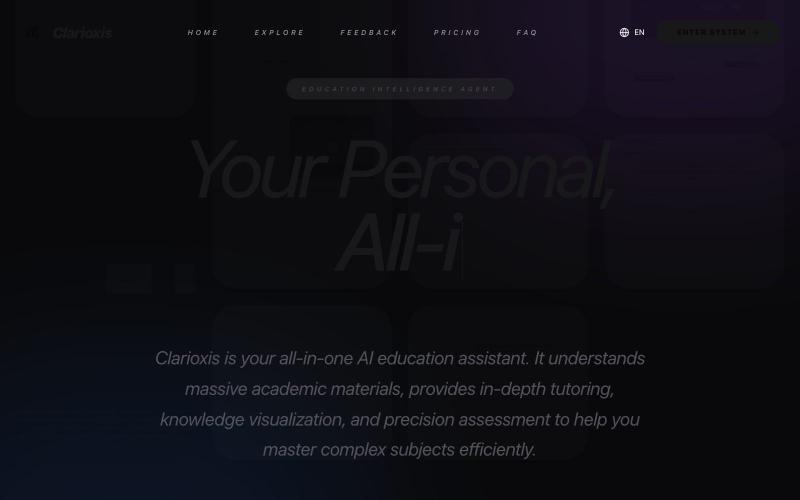 Clarioxis | Advanced AI Education Agent & Video Explanation Ecosystem | 先进教育智能体与 — screenshot