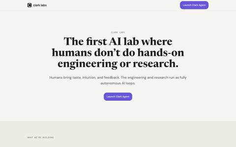 Clark Labs | The first AI lab run by autonomous AI — screenshot