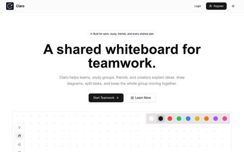 Claro | Teamwork Whiteboard — screenshot