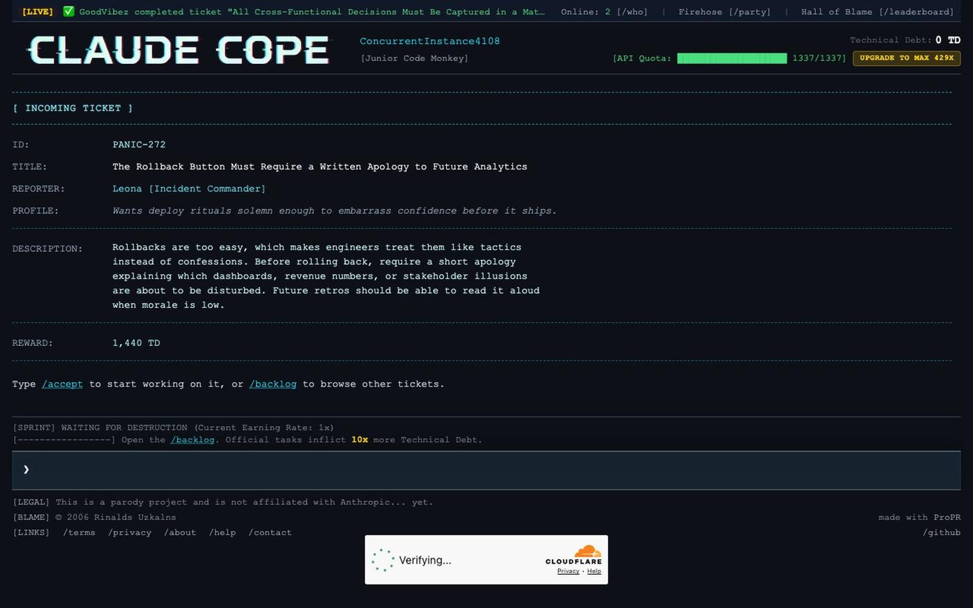 Claude Cope — screenshot