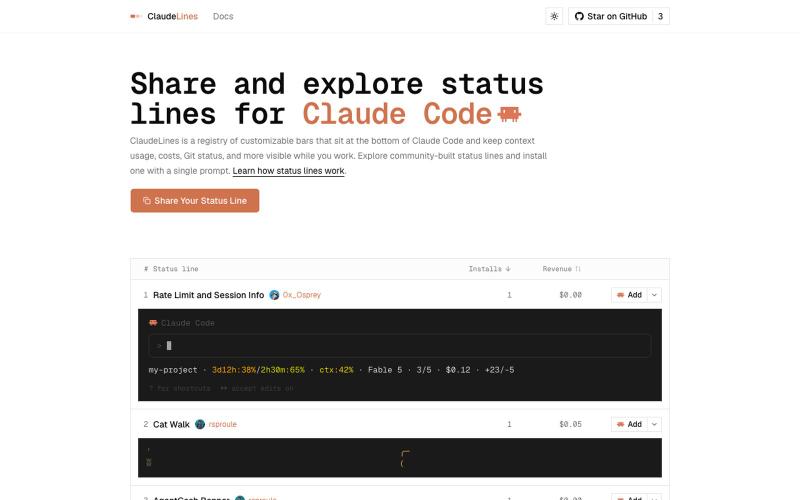 ClaudeLines — screenshot
