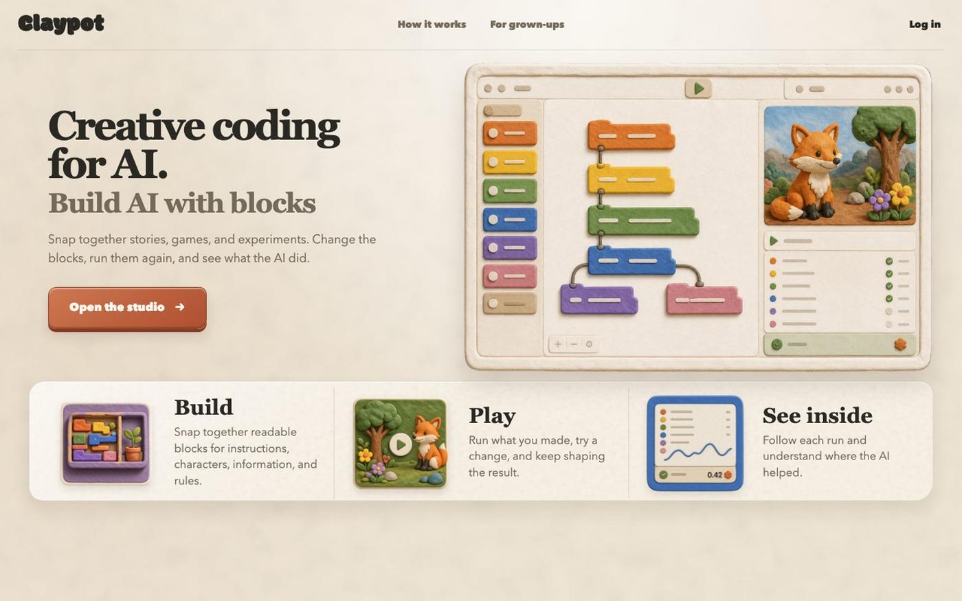 Claypot: Creative coding for AI — screenshot