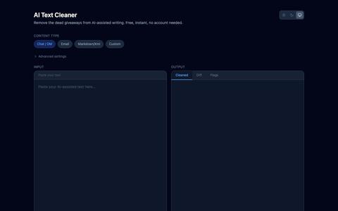 AI Text Cleaner: Remove AI Writing Markers Instantly — screenshot