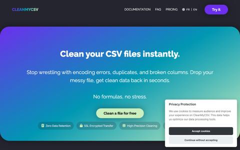 CleanMyCSV - Nettoyez vos fichiers CSV en quelques secondes — screenshot