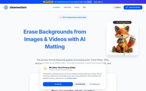 CleanVectors | Private AI Vectorizer & In-Browser Graphic Suite — screenshot