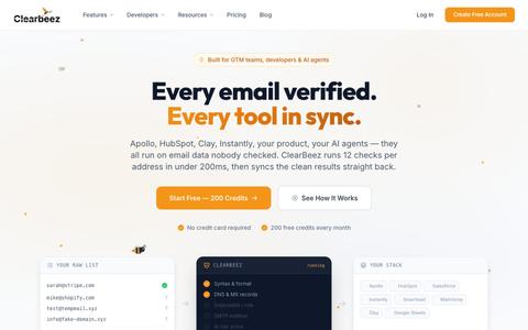 ClearBeez — AI-Powered Email Verification Platform — screenshot