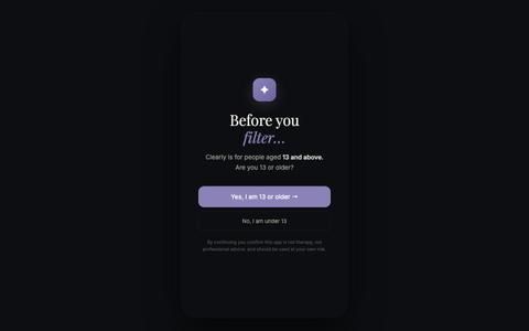 Clearly — filter your thoughts — screenshot