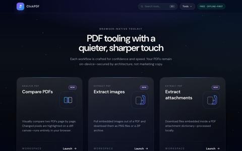 Free PDF Tools Online — Merge, Split, Compress & More | ClickPDF — screenshot