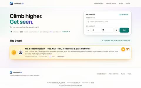 ClimbBid — Climb the leaderboard — screenshot