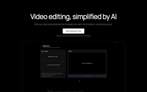Cliponaut — Video editing, simplified by AI — screenshot