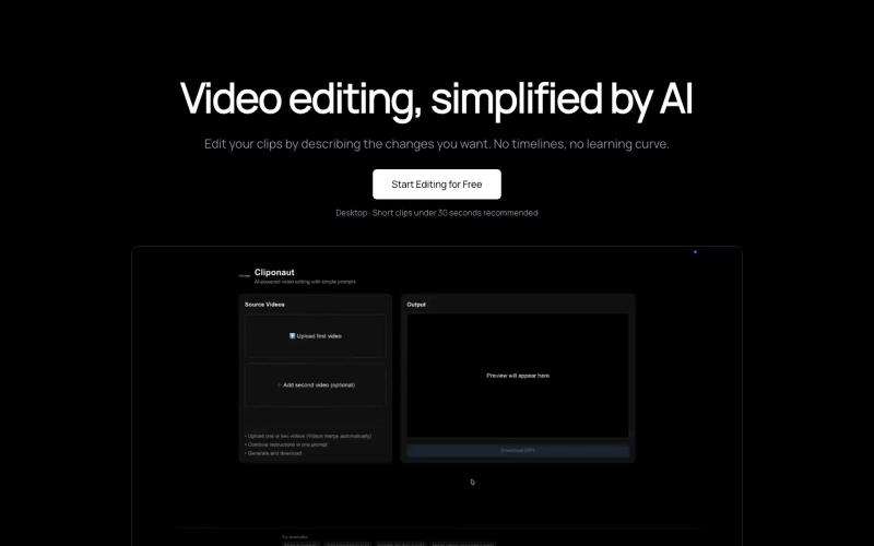 Cliponaut — Video editing, simplified by AI — screenshot