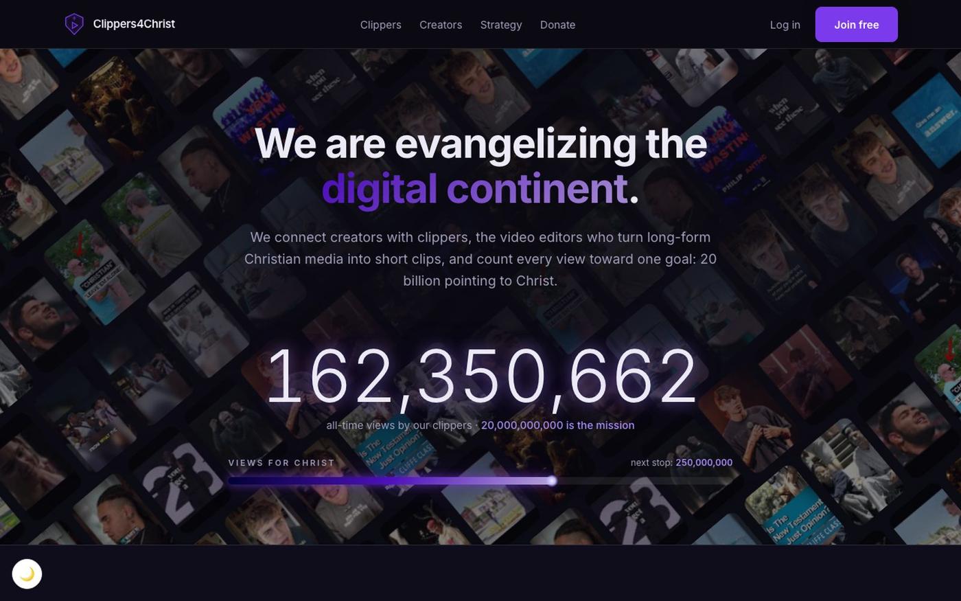 Clippers4Christ, Free training to clip Christian content — screenshot