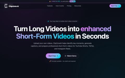 ClipZone AI — Turn Long Videos into Viral Shorts in Seconds — screenshot