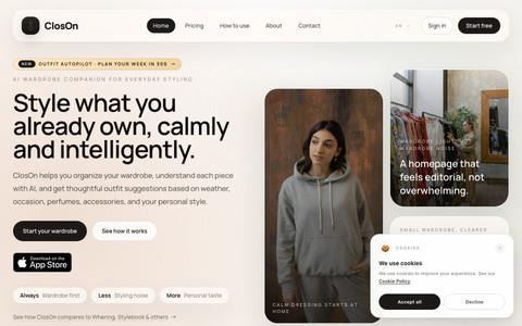 ClosOn - Style what you already own, calmly and intelligently. — screenshot
