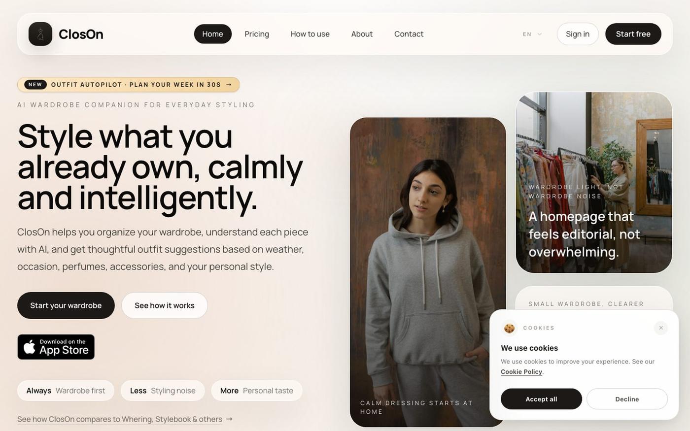 ClosOn - Style what you already own, calmly and intelligently. — screenshot