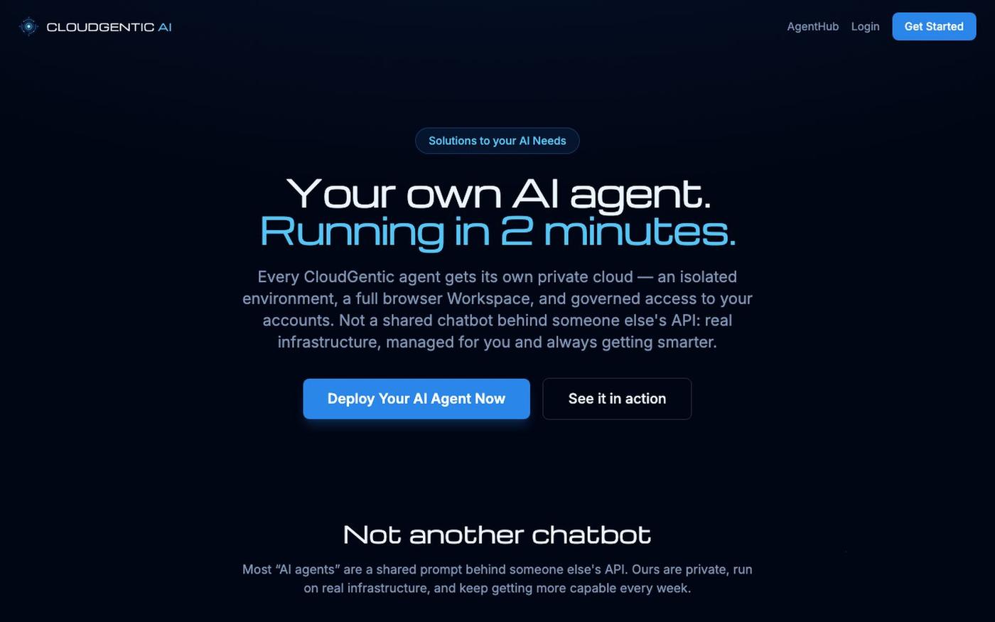 CloudGenticAI.com — Your AI Agent — screenshot