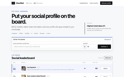 CloutSlot — Promote your social — screenshot