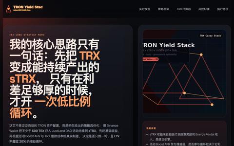 TRON Yield Stack | TRX / sTRX 单轮循环策略 — screenshot