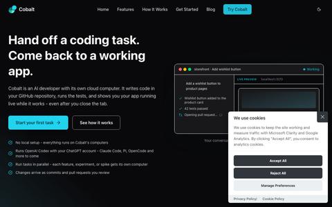 Cobalt - Your AI Developer With Its Own Computer — screenshot