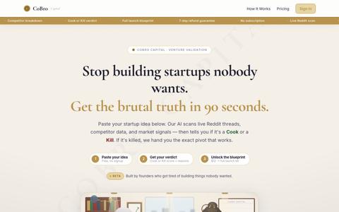 CoBro — Venture Validation — screenshot