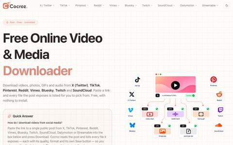 Cocroz — Free Video Downloader for X, TikTok & Pinterest — screenshot