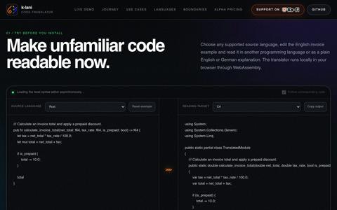 k-lani-code-translator — Read code across languages — screenshot