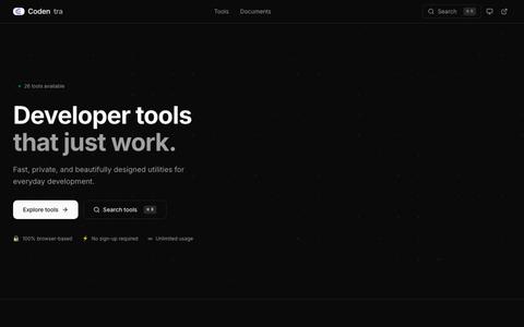 Codentra — Developer tools that just work — screenshot