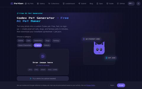Codex Pet Generator — Free AI Pet Maker — screenshot