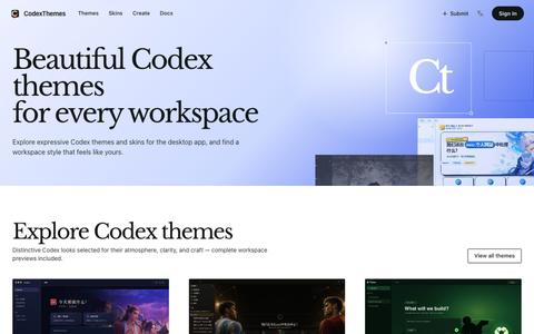 CodexThemes — Codex Themes & Codex Skins Gallery — screenshot