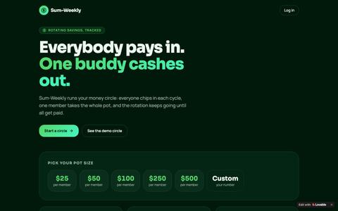 Sum-Weekly — Rotating Savings Circles With Friends — screenshot