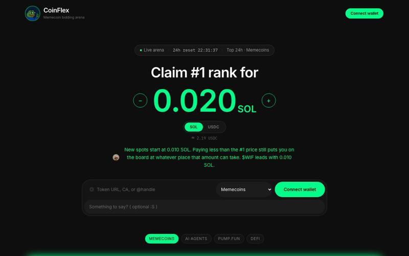 CoinFlex — screenshot