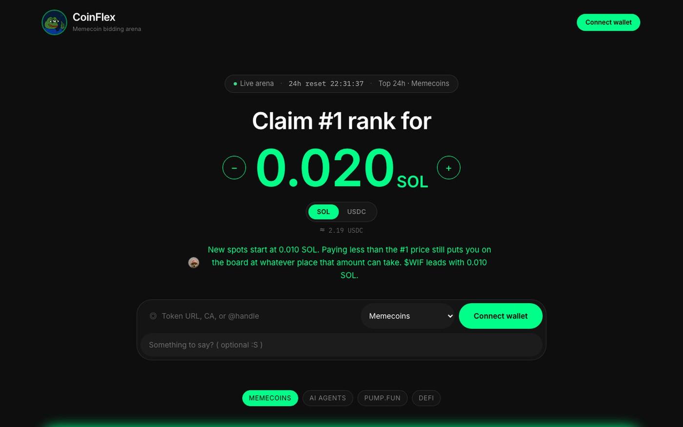 CoinFlex — screenshot