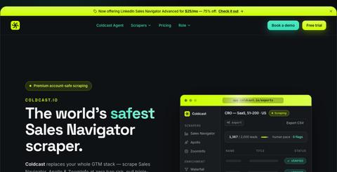 Coldcast — The Safest LinkedIn Sales Navigator Scraper — screenshot