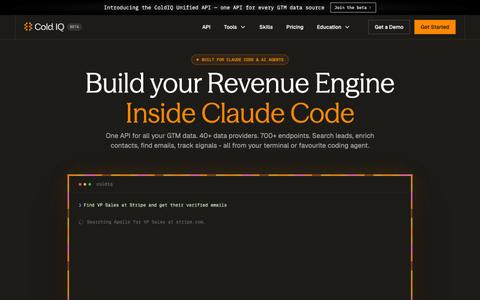 One API for All Your GTM Data | ColdIQ — screenshot