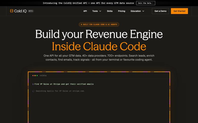 One API for All Your GTM Data | ColdIQ — screenshot